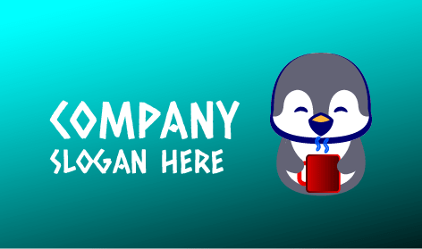 Hot Tea Grasping Penguin Logo