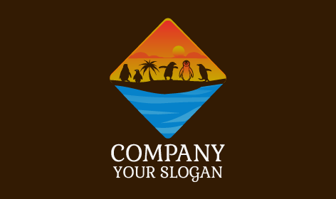 Jolly Penguin Family Logo