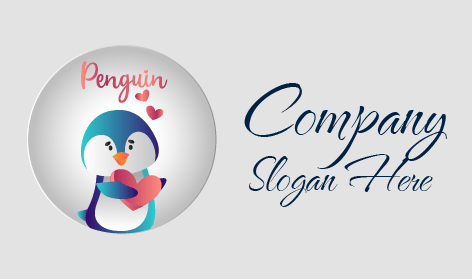 Lovely Heart Penguin Logo