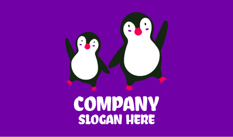 Mother Baby Duo Penguin Logo