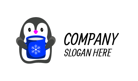 Mug Grasping Penguin Logo