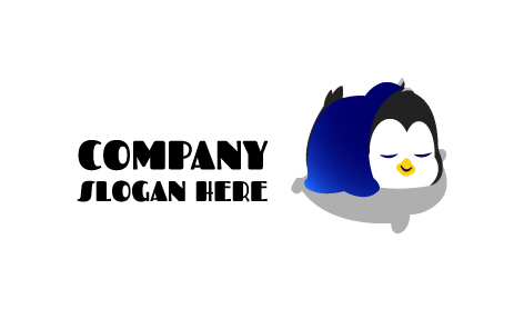 Napping Blue Penguin Logo