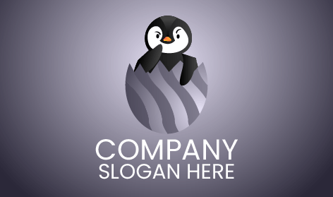 Penguin Thinking Face Logo