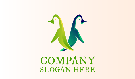 Premium Penguin Pair Logo