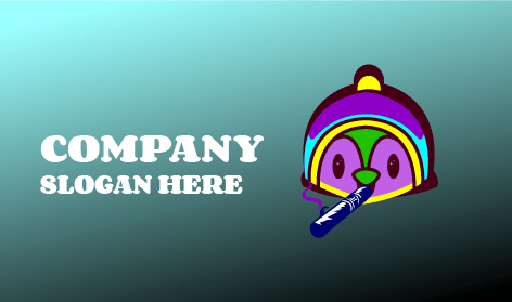 Purple Color Penguin Logo