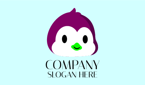 Purple Head Penguin Logo