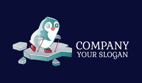 Skating Penguin Logo
