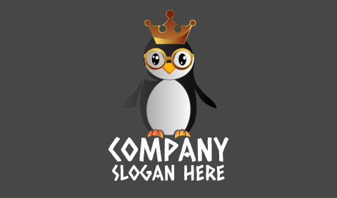 Logotipo De Pingüino De Ojos Brillantes