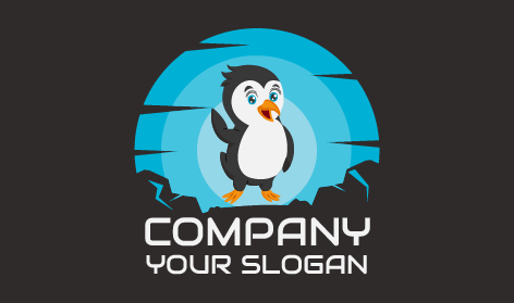 Logo Con Un Simpatico Pinguino Che Saluta