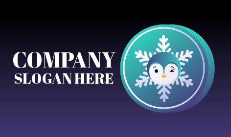 White Snowflake Penguin Logo