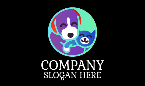 Delighted Cat Dog Logo