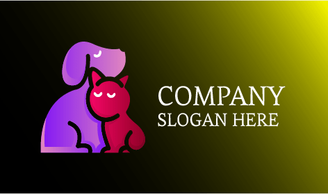 Logo Gatto Cane Che Abbraccia
