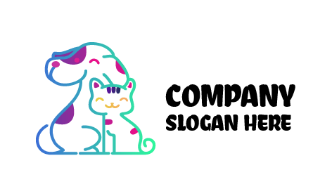 Logo Kucing Dan Anjing Yang Selalu Ceria