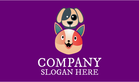 Logo De Chat Et Chien Souriant Et Espiègle