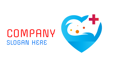 Logotipo Farmacêutico De Coração Azul