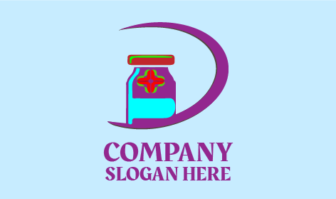 Logotipo Farmacêutico Do Frasco De Injeção