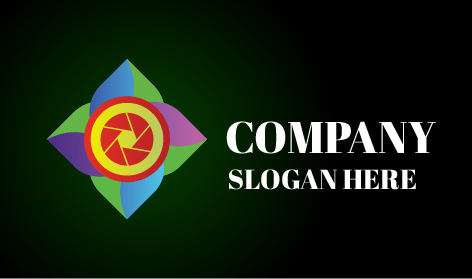 Logo De Photographie D'appareil Photo Fleuri