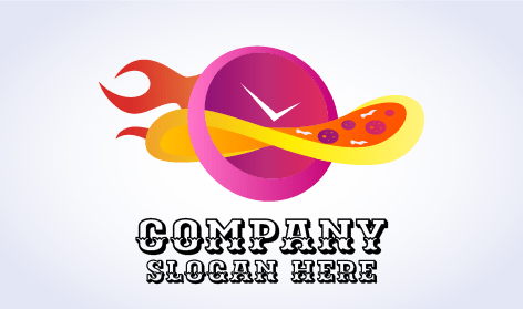 Präzises Timing-Pizza-Logo