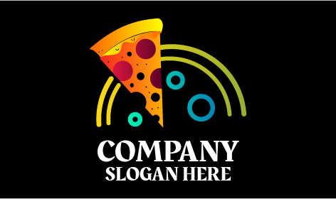 Blue Spheres Pizza Logo