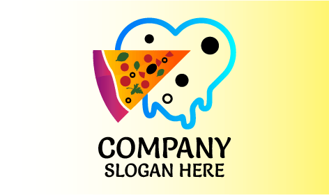 Cheese Heart Pizza Logo