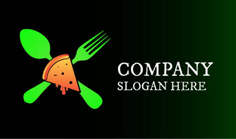 Logotipo De Pizza Con Vajilla Verde