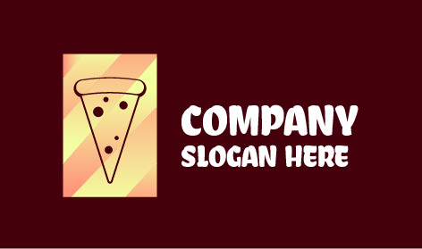 Metallic Rectangle Pizza Logo