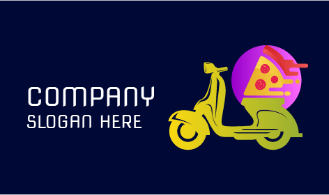 Scooter Delivery Pizza Logo