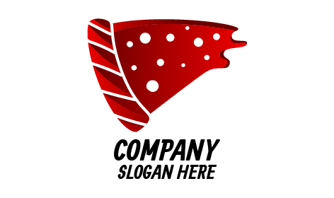 Logotipo De Pizza Con Coberturas Blancas