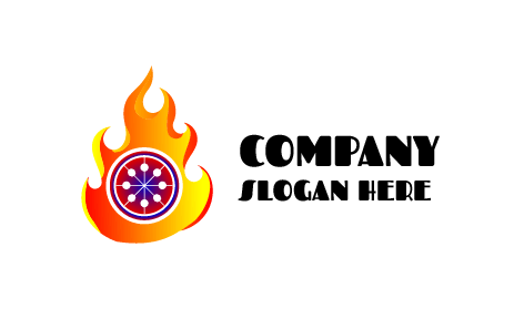 Gelbes Flammen-Pizza-Logo