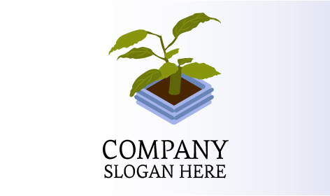 Logótipo Da Planta De Folhas Verdes