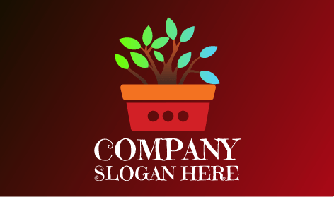 Red Brown Plant Pot Logo