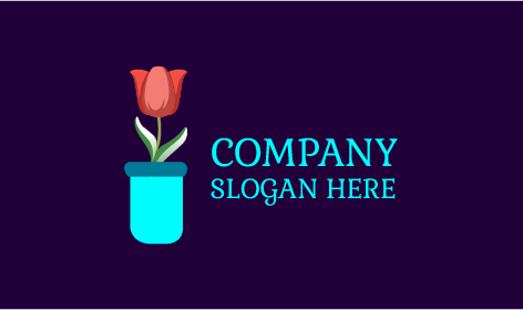 Kırmızı Çiçek Bitki Logosu