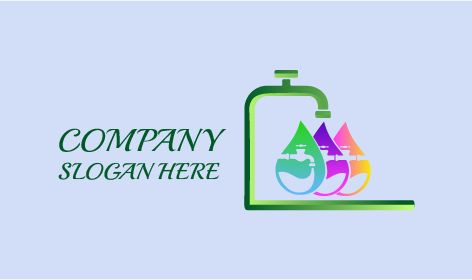 Colorful Water Drops Plumbing Logo