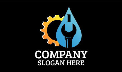 Logo De Plomberie en Forme De Goutte D'eau