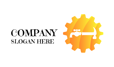 Logo De Plomberie À Engrenage Orange