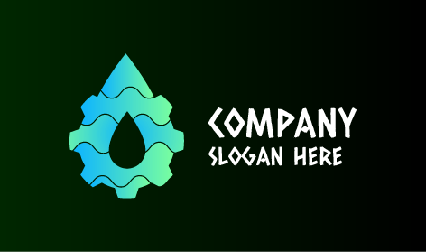 Logo De Plomberie en Forme De Goutte D'eau Ondulée