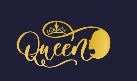 Gold Typographed Queen Logo