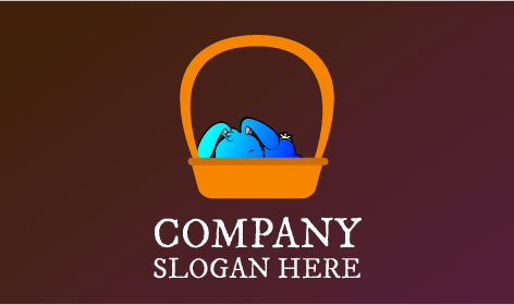 Logotipo Do Coelho Cesto Castanho