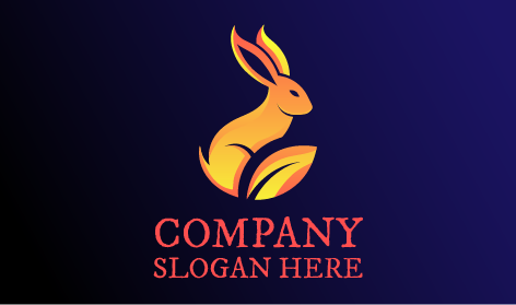 Logo De Lapin Orange Mignon