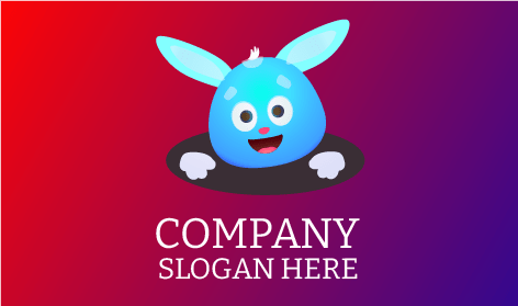 Logotipo De Coelho Azul Encantador