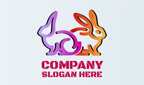 Gradient Color Rabbit Logo