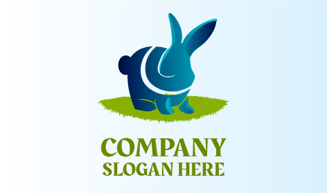Logo De Lapin En Herbe Verte