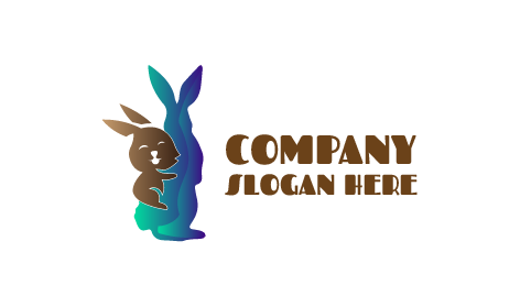 Logótipo Do Coelho Brincando Alegremente
