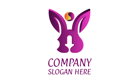 Logótipo De Cabeça De Coelho Premium