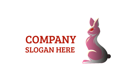 Logotipo De Coelho De Olhos Vermelhos