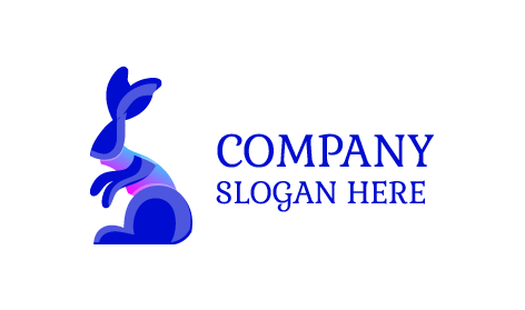 Sitting Cerulean Rabbit Logo