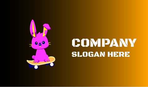 Logotipo Do Coelho Roxo a Patinar