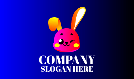 Winked Eye Pink Rabbit Logo