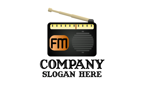 Logo Radio À Modulation De Fréquence Noire