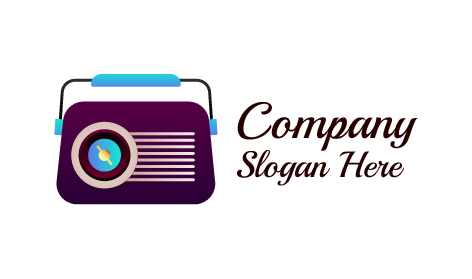 Purple Retro Radio Logo